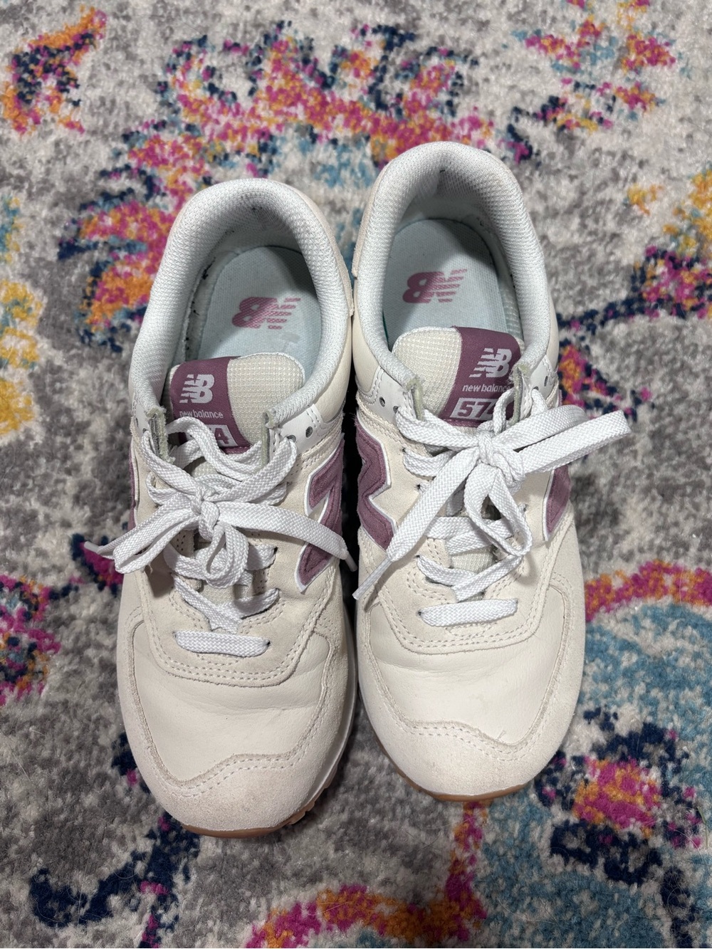 New Balance Women's Sneakers in White and Mauve